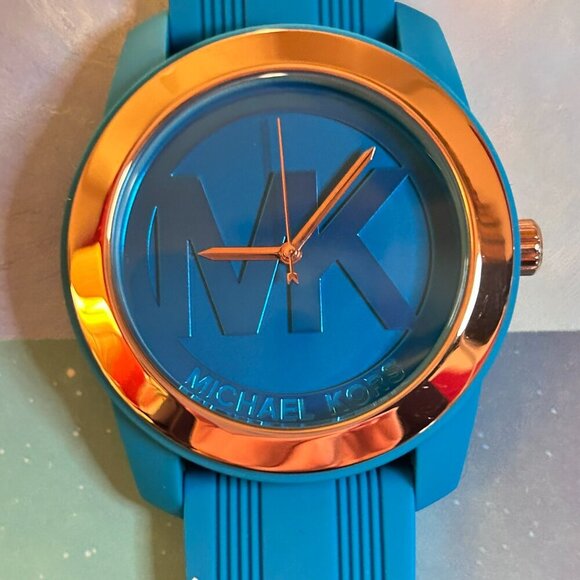 Michael Kors Women's Turquoise Silicone Analog Dial Watch Style -  (MK-2559) - Picture 1 of 8